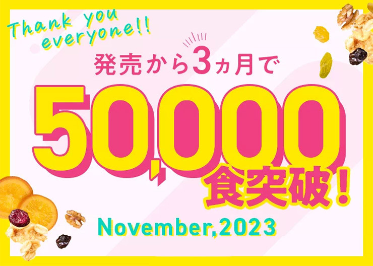 発売から3か月で50,000食突破！